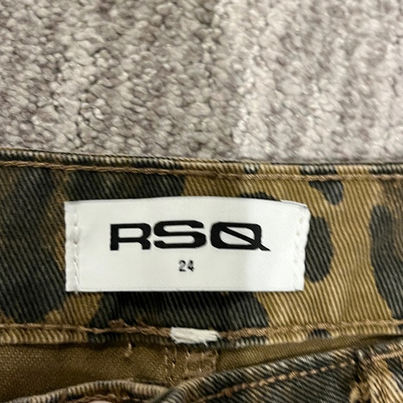 RSQ Leopard Print Women Straight/wide Leg Jeans - Brown and Black size 24 - Picture 2 of 9